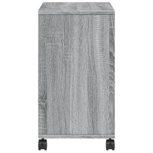 Sidebord med hjul 50x30x55 cm konstrueret træ grå sonoma-eg