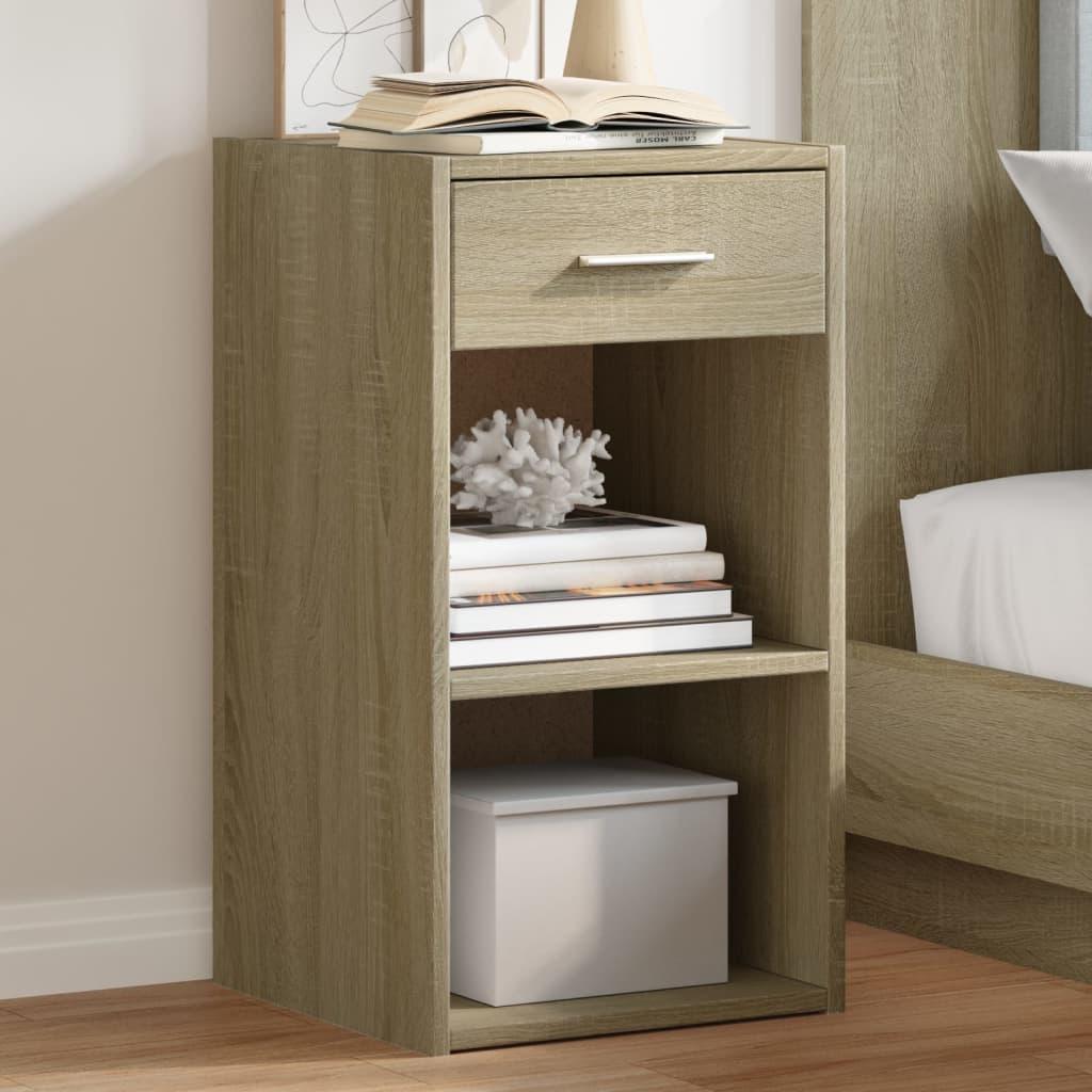 Sengeborde 2 stk. 35x34x65 cm konstrueret træ sonoma-eg
