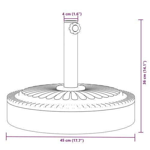 Parasolfod til Ø38/48 mm stænger 25 kg rund