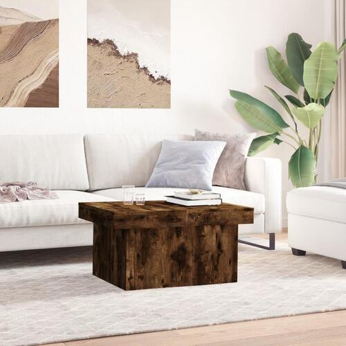Sofabord 80x55x40 cm konstrueret træ røget egetræsfarve