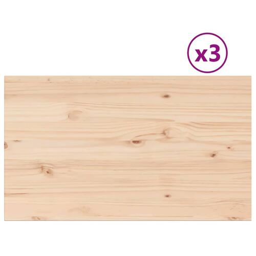 Bordplader 3 stk. 80x47x1,7 cm rektangulær massivt fyrretræ