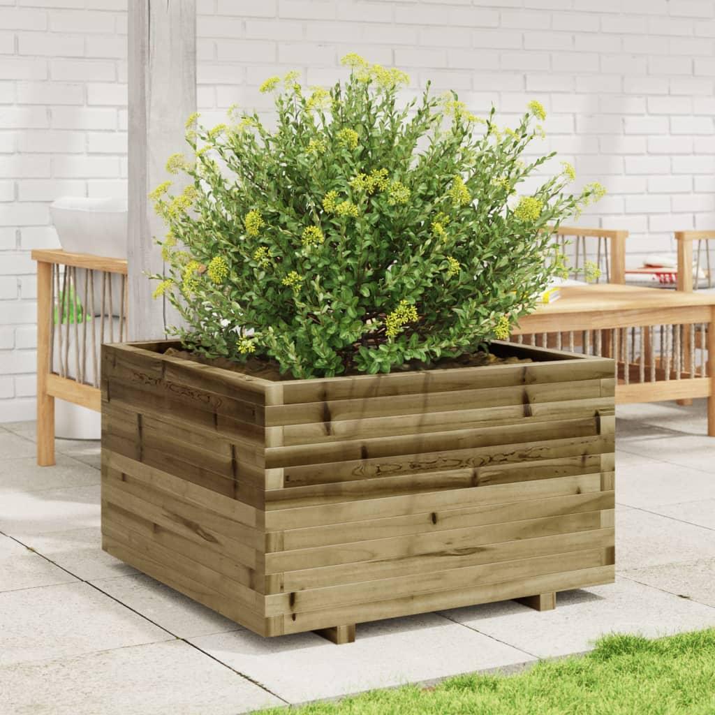 Plantekasse 80x80x49,5 cm imprægneret fyrretræ