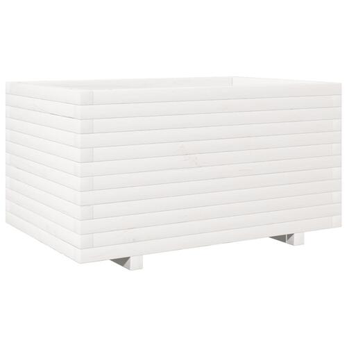 Plantekasse 90x60x49,5 cm massivt fyrretræ hvid