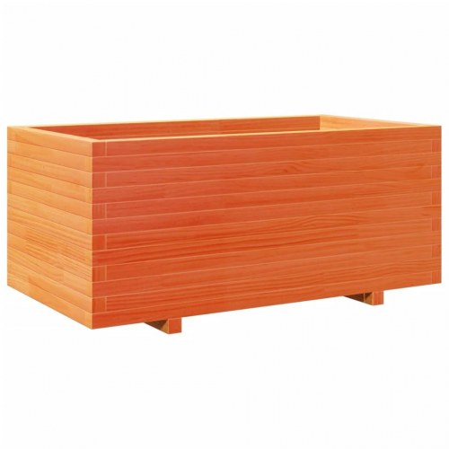 Plantekasse 110 x 60 x 49,5 cm i massivt fyrretræ - gyldenbrun