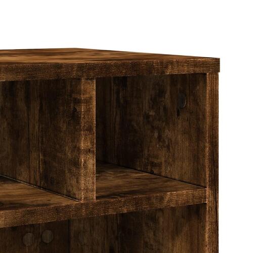 Printerstativ med hjul 41x32x34,5 cm røget egetræsfarve