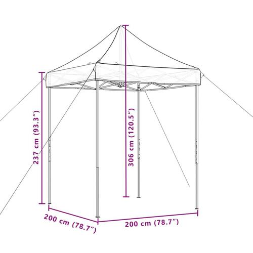 Pop op-festtelt 200x200x306 cm foldbart sort