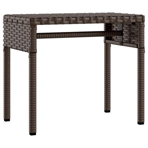 Liggestol med baldakin og bord polyrattan brun