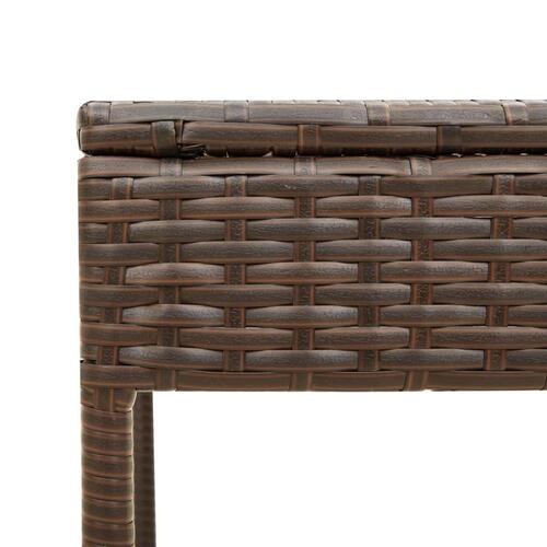Liggestol med baldakin og bord polyrattan brun