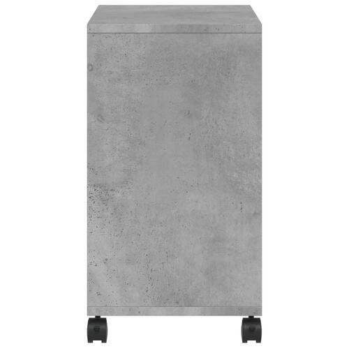 Sidebord med hjul 50x30x55 cm konstrueret træ betongrå