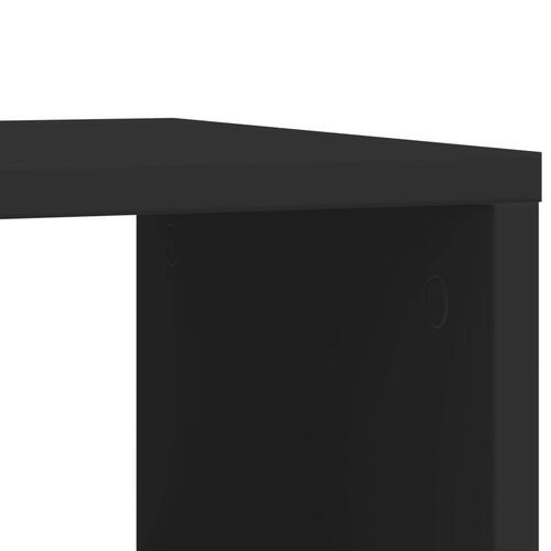 Sidebord med hjul 50x30x55 cm konstrueret træ sort