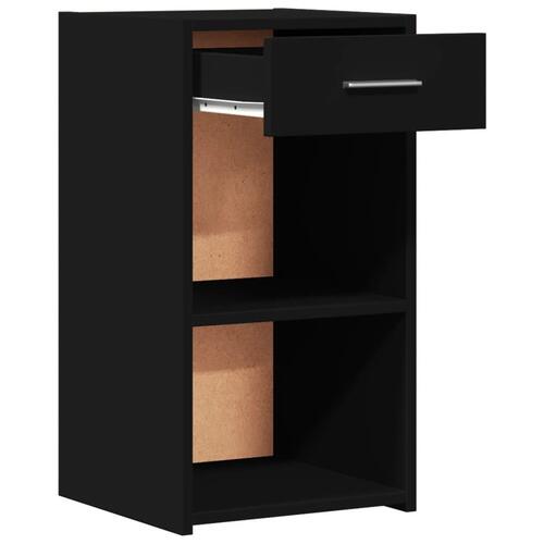 Sengeborde 2 stk. 35x34x65 cm konstrueret træ sort
