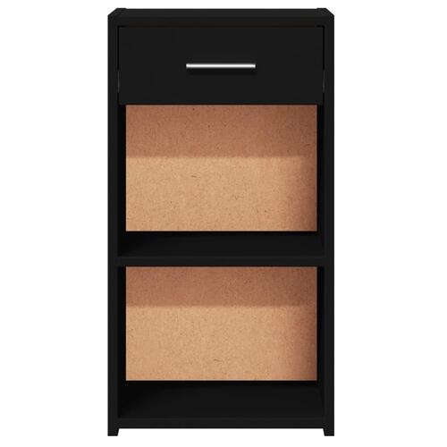 Sengeborde 2 stk. 35x34x65 cm konstrueret træ sort
