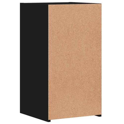 Sengeborde 2 stk. 35x34x65 cm konstrueret træ sort