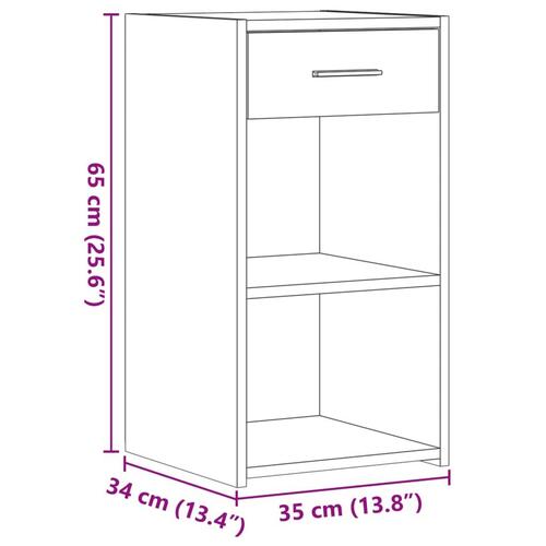 Sengeborde 2 stk. 35x34x65 cm konstrueret træ sort