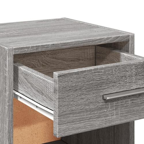 Sengeborde 2 stk. 35x34x65 cm konstrueret træ grå sonoma-eg