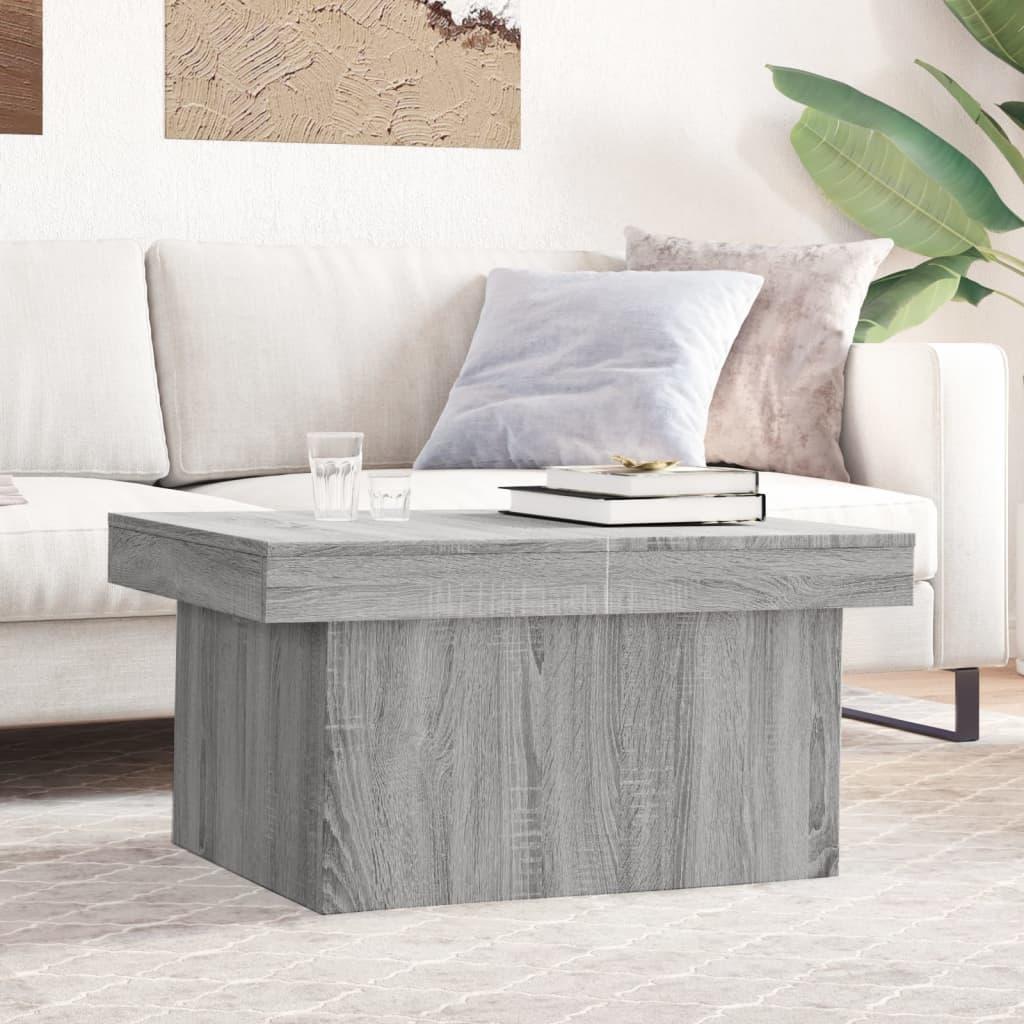 Sofabord 80x55x40 cm konstrueret træ grå sonoma-eg