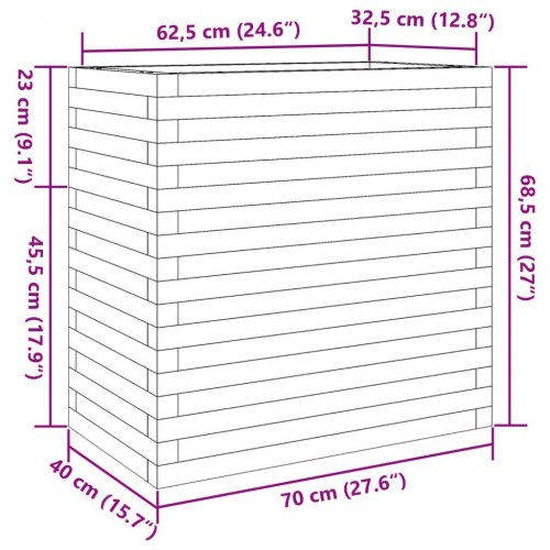 Plantekasse 70x40x68,5 cm massivt fyrretræ