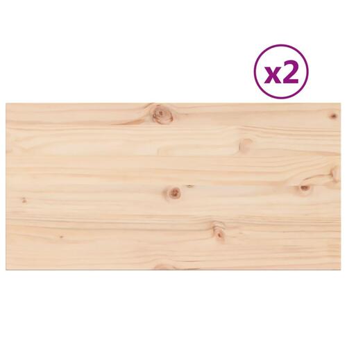 Bordplader 2 stk. 90x45x1,7 cm rektangulær massivt fyrretræ