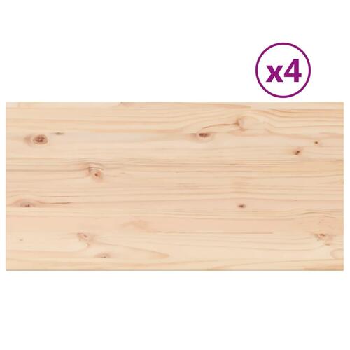 Bordplader 4 stk. 90x45x2,5 cm rektangulær massivt fyrretræ