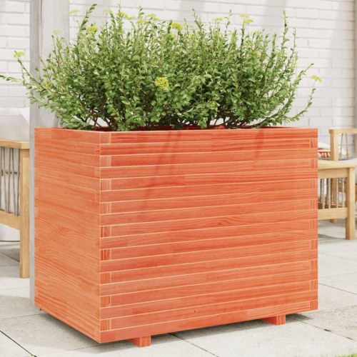 Plantekasse i massivt fyrretræ 90 x 60 x 72,5 cm - gyldenbrun