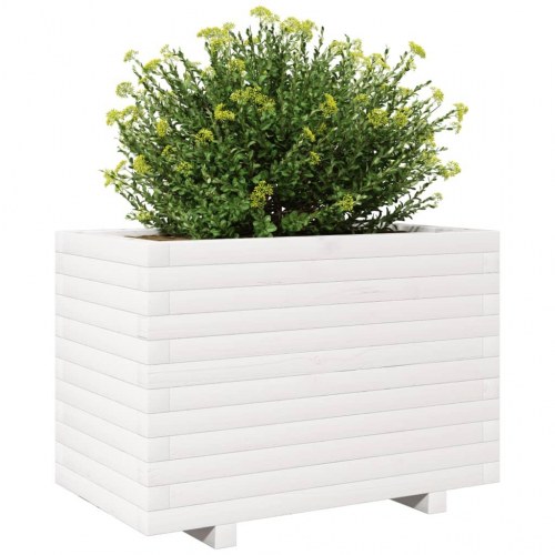 Plantekasse 70x40x49,5 cm massivt fyrretræ hvid