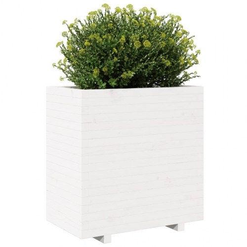 Plantekasse i massivt fyrretræ 70 x 40 x 72,5 cm - hvid