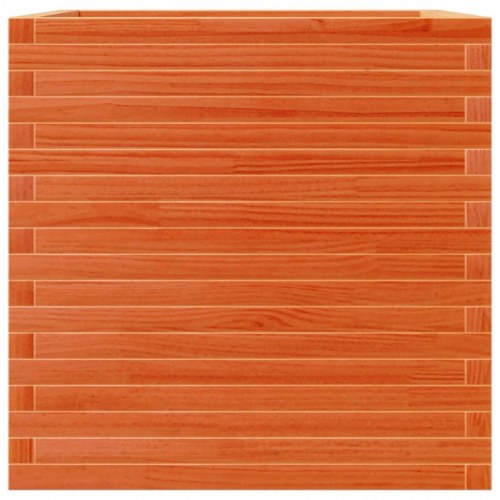 Plantekasse 70 x 70 x 68,5 cm i massivt fyrretræ - gyldenbrun