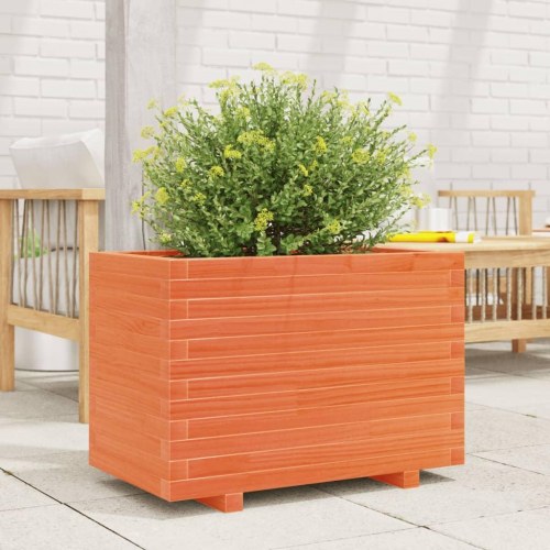 Plantekasse 70x40x49,5 cm massivt fyrretræ gyldenbrun