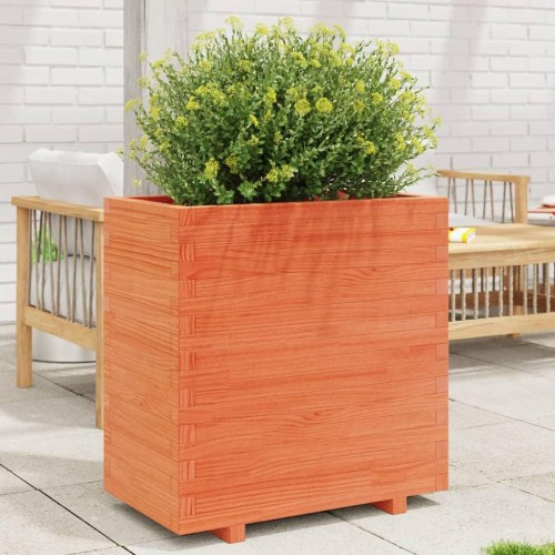 Plantekasse 70x40x72,5 cm massivt fyrretræ gyldenbrun