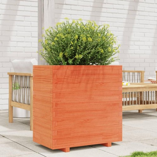 Plantekasse 70x40x72,5 cm massivt fyrretræ gyldenbrun