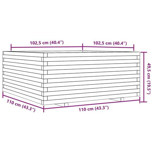 Plantekasse 110x110x49,5 cm massivt douglasgran