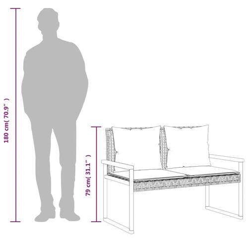 Loungesæt til haven 4 dele med hynder polyrattan beige
