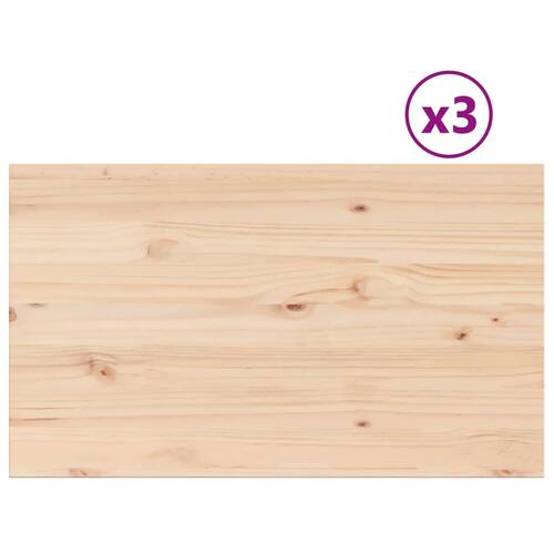 Bordplader 3 stk. 80x47x2,5 cm rektangulær massivt fyrretræ