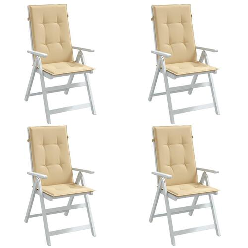 Stolehynder med høj ryg 4 stk. 120x50x4 cm stof beige