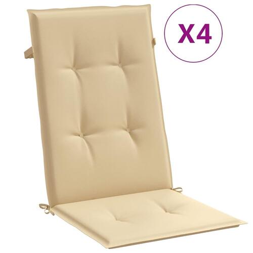 Stolehynder med høj ryg 4 stk. 120x50x4 cm stof beige
