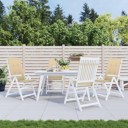 Stolehynder med høj ryg 4 stk. 120x50x4 cm stof beige