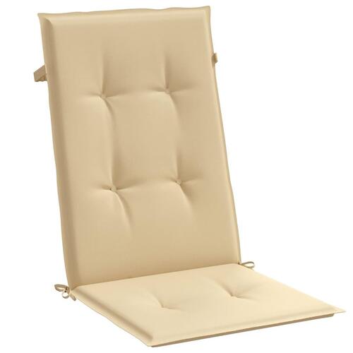 Stolehynder med høj ryg 4 stk. 120x50x4 cm stof beige