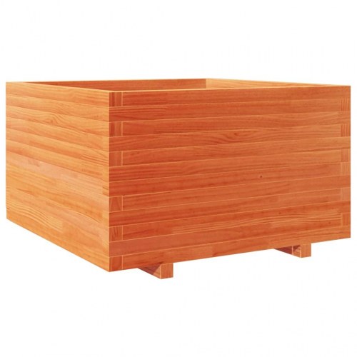 Plantekasse i massivt fyrretræ 80 x 80 x 49,5 cm - gyldenbrun