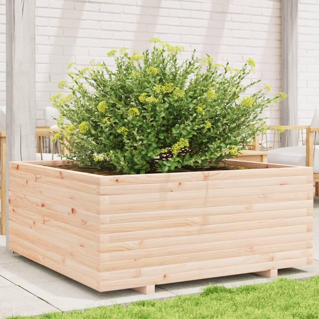 Plantekasse 110x110x49,5 cm massivt fyrretræ