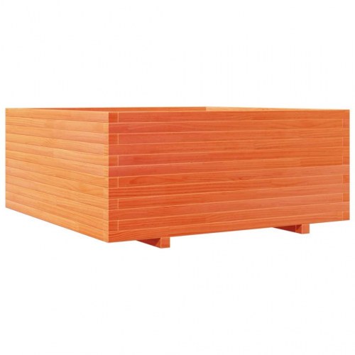 Plantekasse 110x110x49,5 cm massivt fyrretræ gyldenbrun