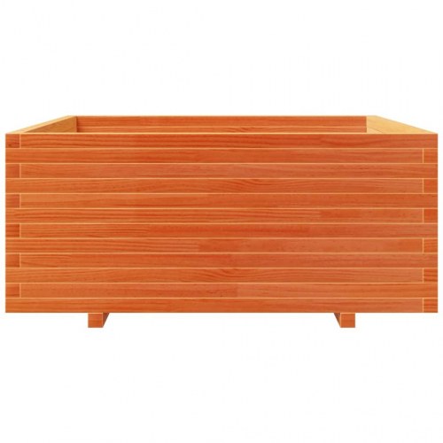 Plantekasse 110x110x49,5 cm massivt fyrretræ gyldenbrun