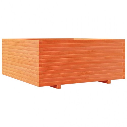 Plantekasse 110x110x49,5 cm massivt fyrretræ gyldenbrun