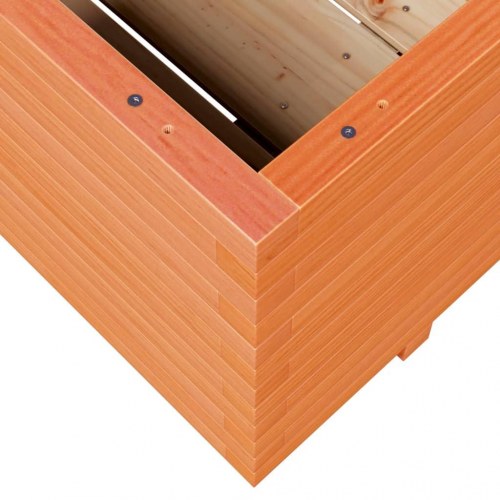 Plantekasse 110x110x49,5 cm massivt fyrretræ gyldenbrun