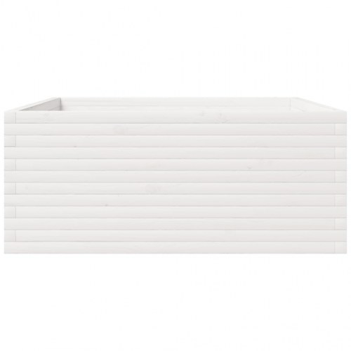 Plantekasse 110x110x49,5 cm massivt fyrretræ hvid