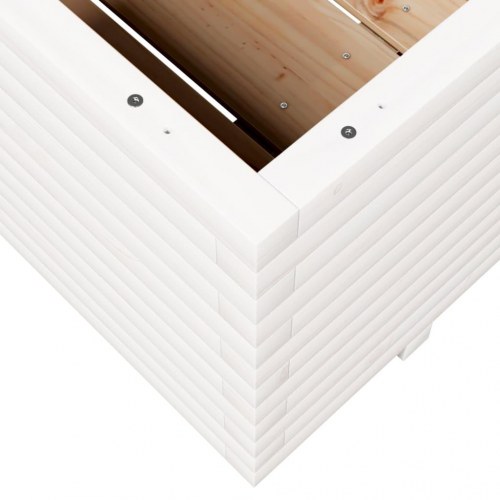 Plantekasse 110x110x49,5 cm massivt fyrretræ hvid