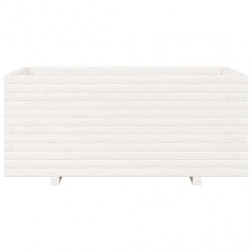 Plantekasse i massivt fyrretræ 110 x 60 x 49,5 cm - hvid