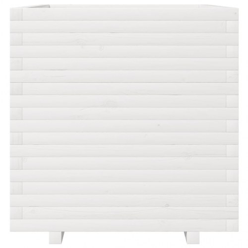 Plantekasse 70x70x72,5 cm massivt fyrretræ hvid