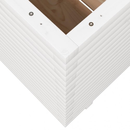 Plantekasse 70x70x72,5 cm massivt fyrretræ hvid