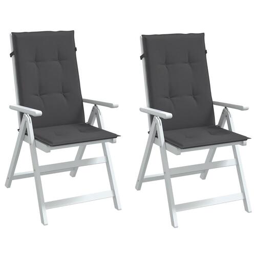 Stolehynder med høj ryg 2 stk. 120x50x4 cm stof antracitgrå