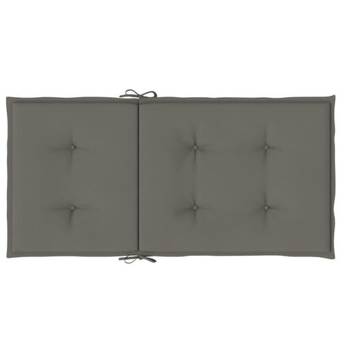Stolehynder med lav ryg 4 stk. 100x50x4 cm stof mørkegrå